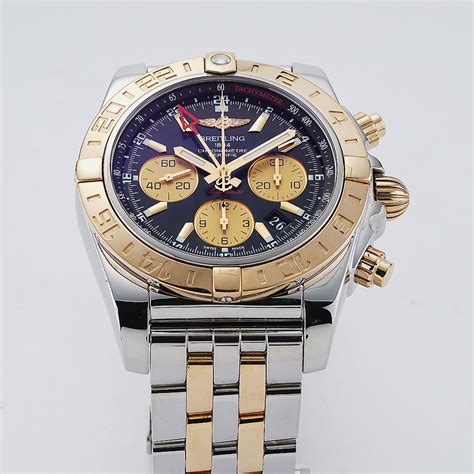 breitling chronomat 44 2 tone|Breitling Chronomat 44 black dial.